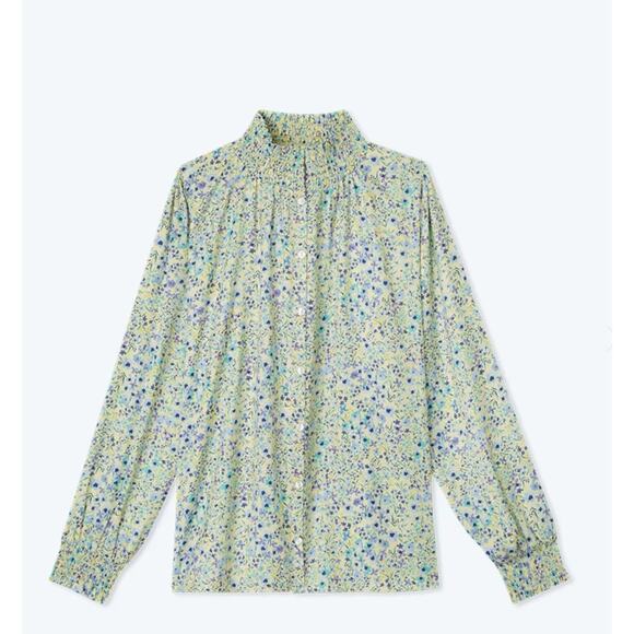 SummerSalt The All Dressed Up Button Up Blouse Floral Smock Collar Cuff 2XL - Picture 6 of 13